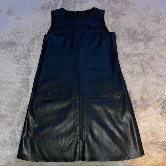 Zara Dresses & Skirts - Black Zara Basic Elegant Midi Sleeveless Leather Dress